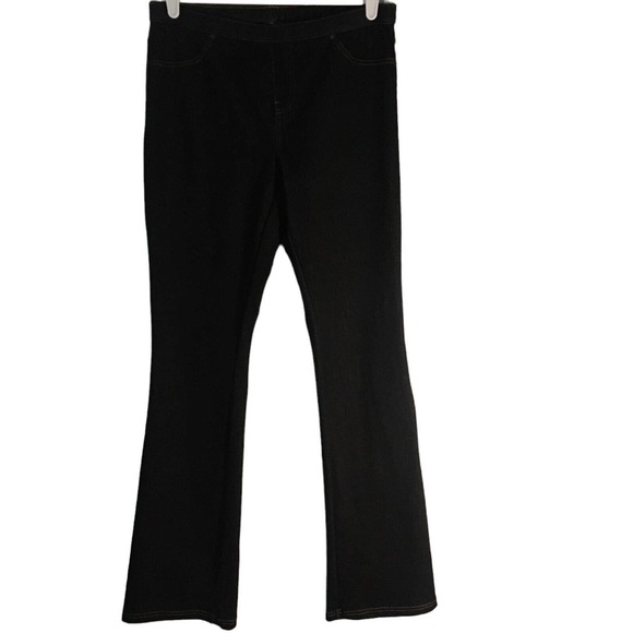 Simple Vera Wang Women's Pants Medium Black Fit and Flare Long Y2K Denim Print - Picture 1 of 10